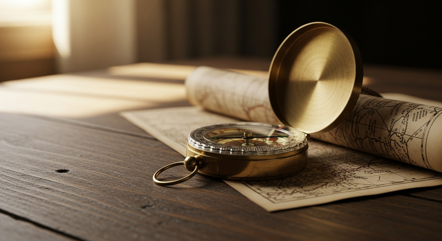 A compass on a map, symbolizing navigation and finding your way